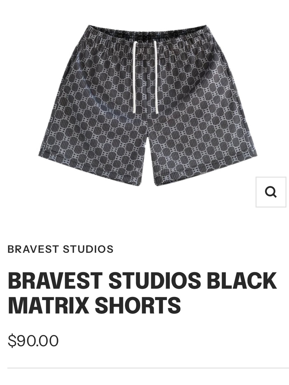 Bravest Studios Black Matrix Shorts